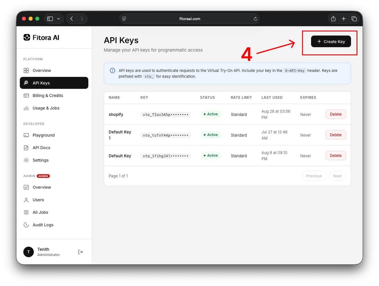 Create API Key